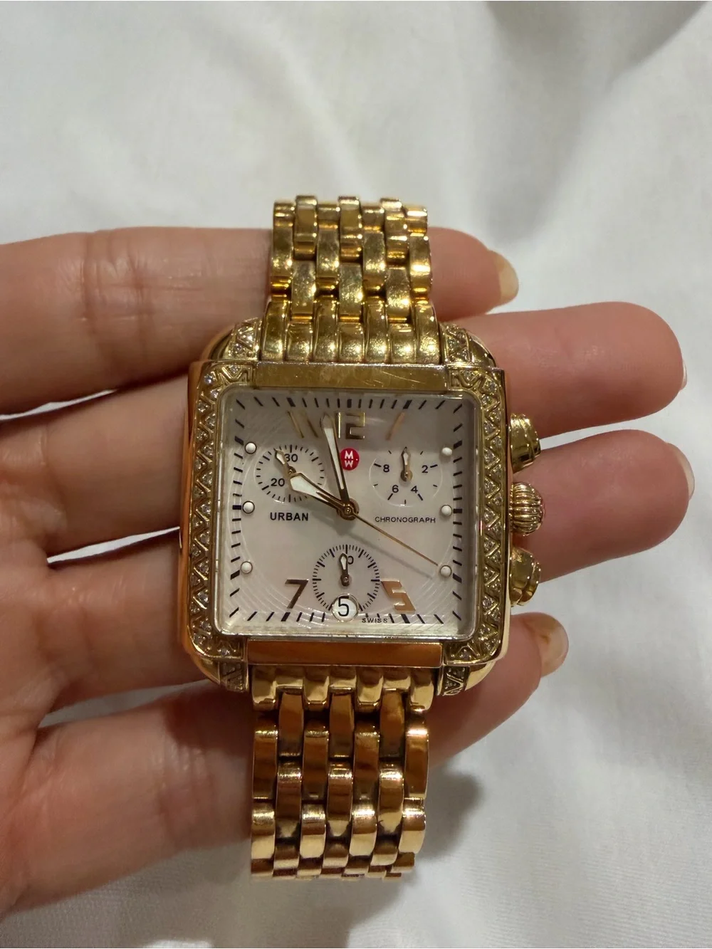 Michele Urban Chronograph Women’s Watch | Gold-Tone |Sapphire Crystal
